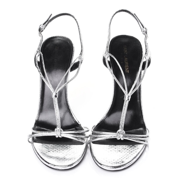 Yves Saint Laurent Metallic Silver Heels - Size 39 - Picture 1 of 6